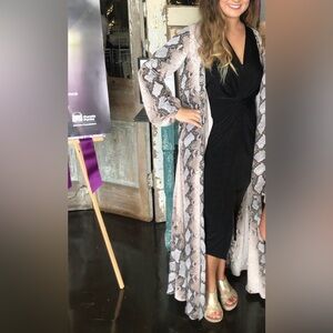 Buddy Love Snakeskin Print Duster Kimono